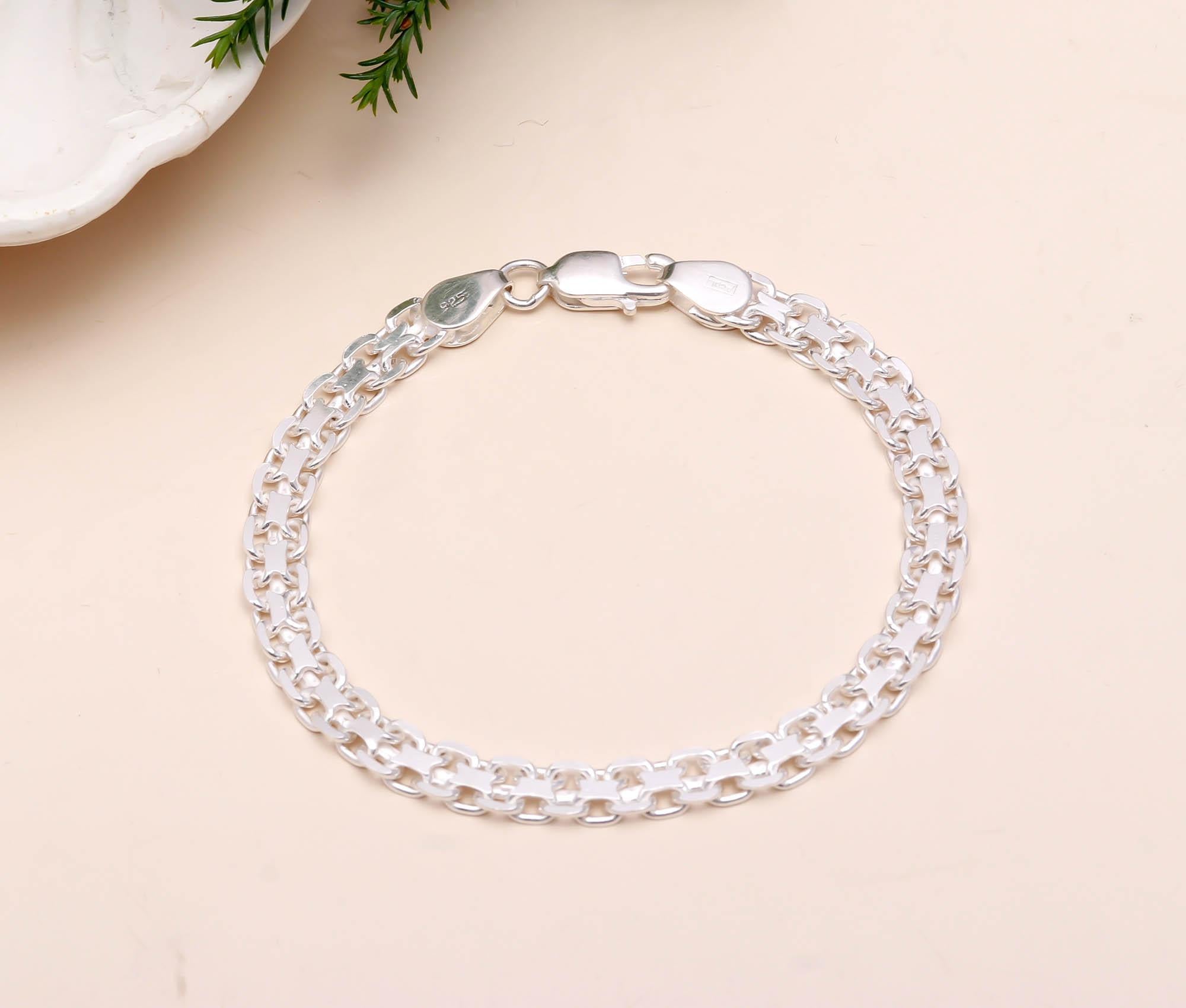 Link Bracelet 925 Sterling Silver Men Jewellery Gift for Husband