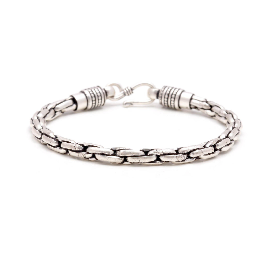 Men 925 Silver Oxidized Bracelet - Link Bracelet Gift for Him