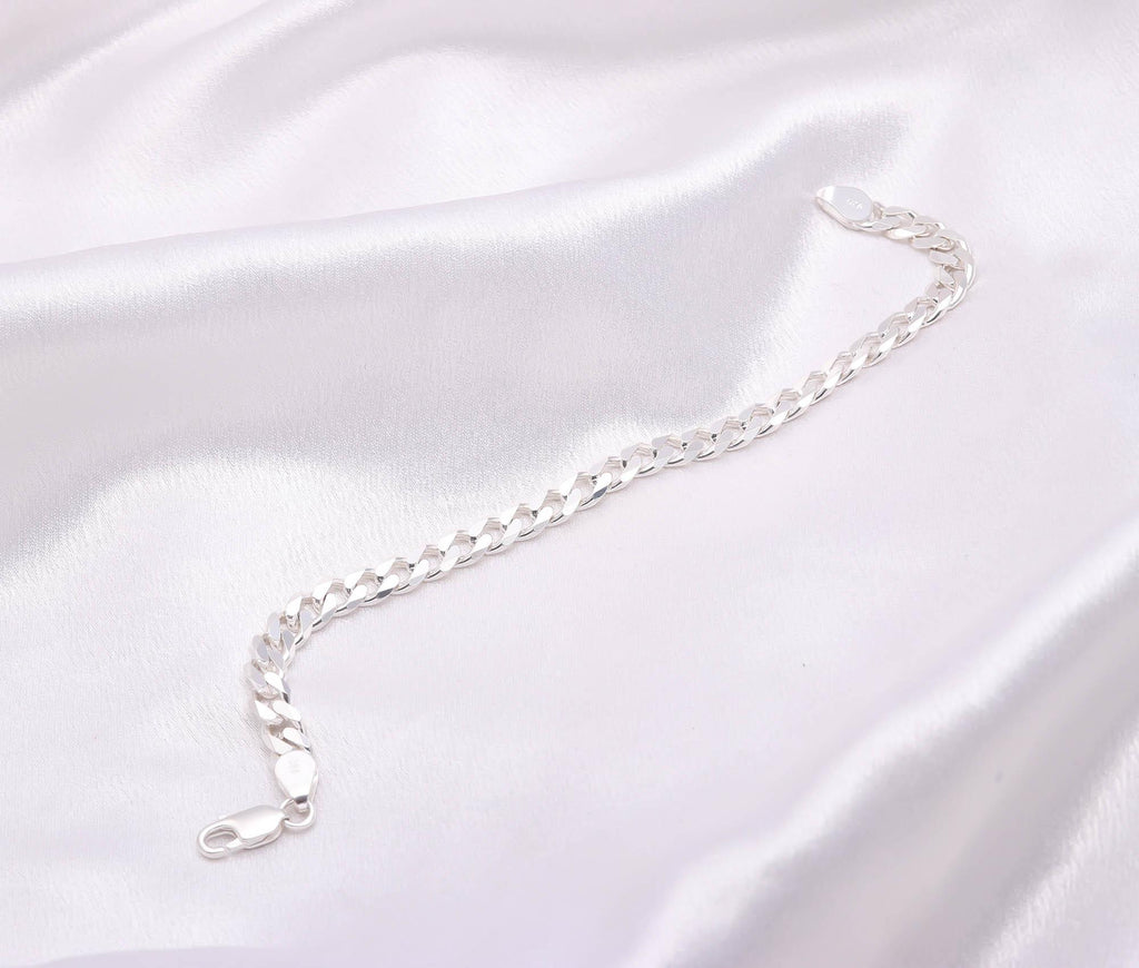 Men’s Sterling Silver Link Bracelet – Stylish Gift for Husband