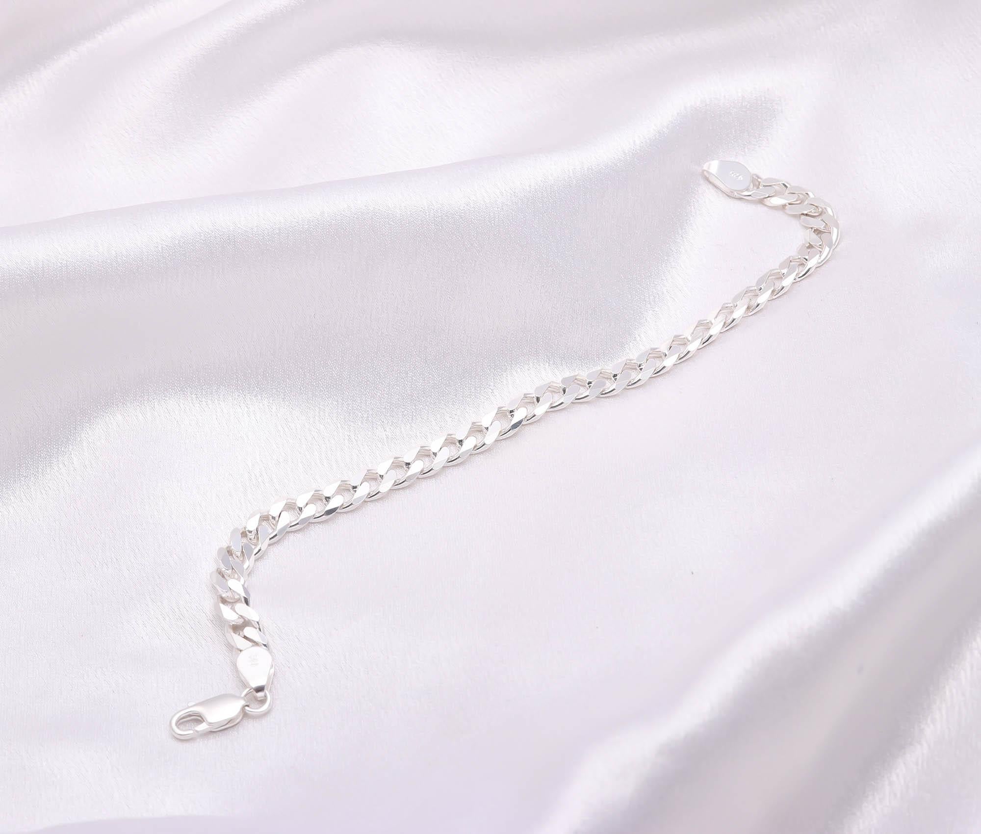 Men’s Sterling Silver Link Bracelet – Stylish Gift for Husband