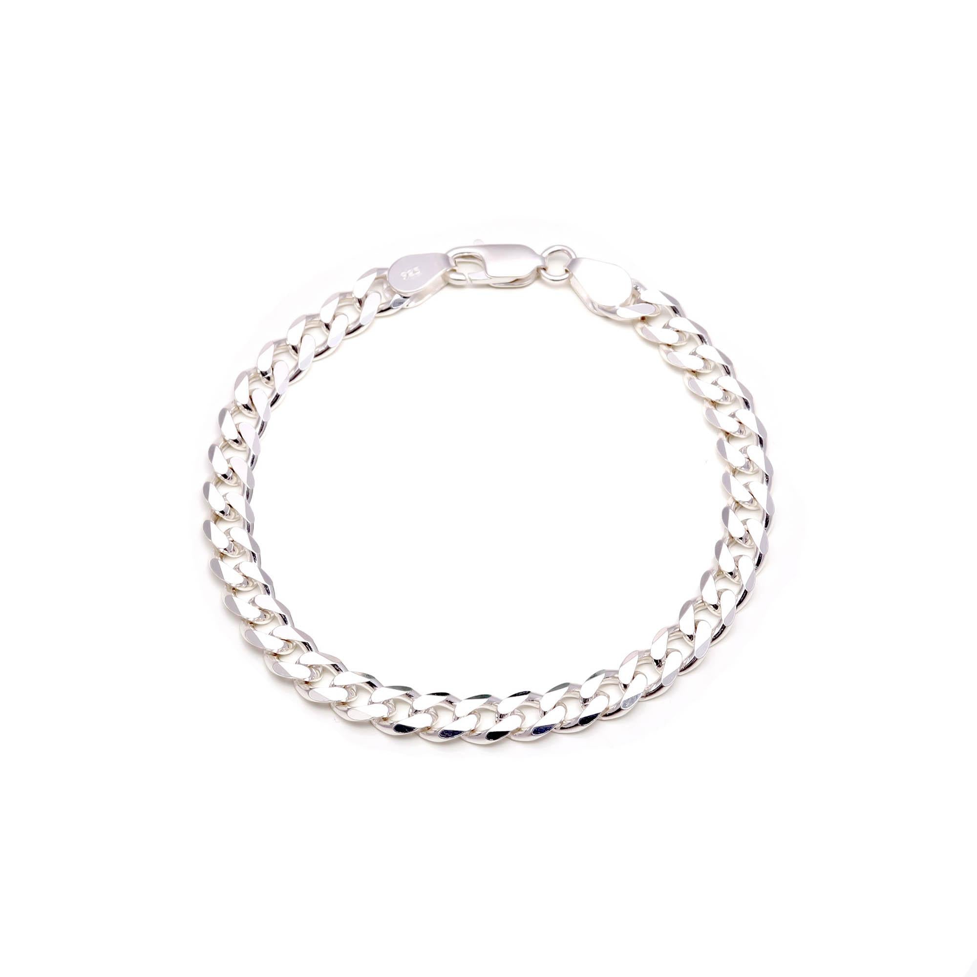Men’s Sterling Silver Link Bracelet – Stylish Gift for Husband