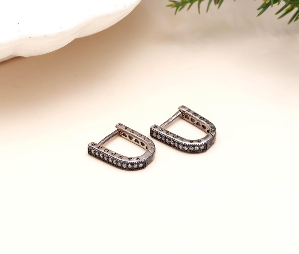 925 Sterling Silver Round Brilliant Cubic Zirconia Earrings – Rhodium Plated Statement Minimal Studs