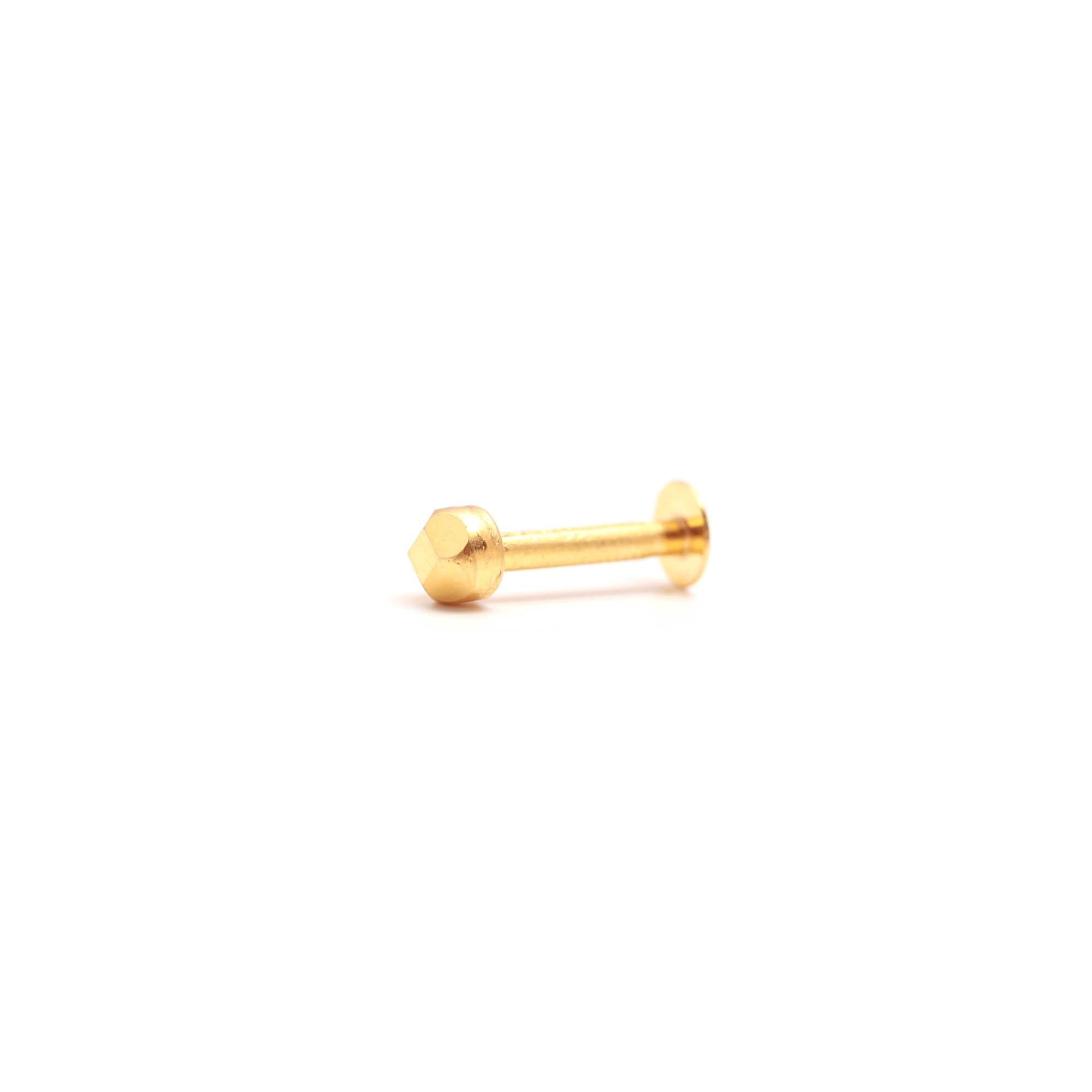 18KT Gold Nose Ring, Minimal Plain Nose Pin
