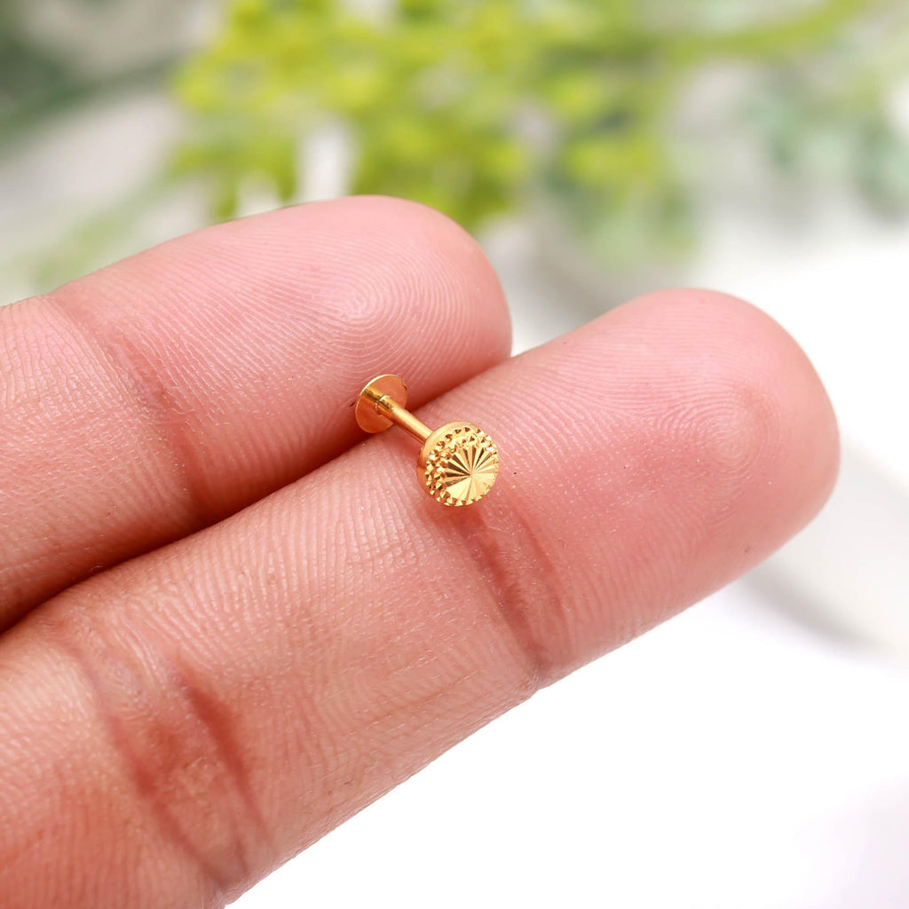 18KT Gold Minimal Nose Ring, Daily Wear