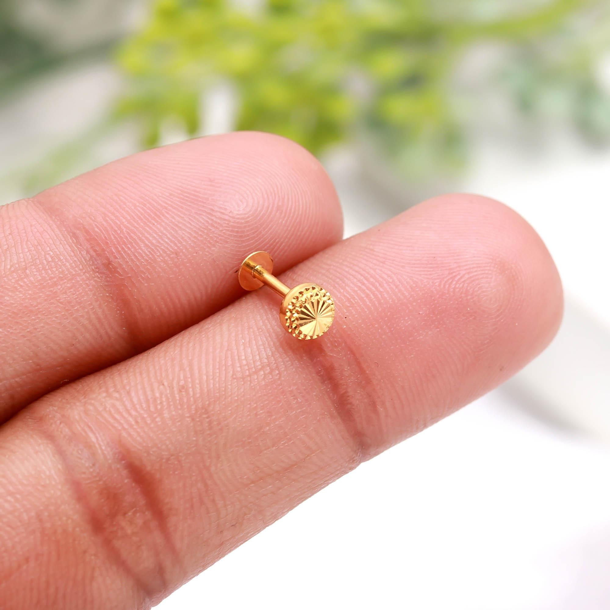 18KT Gold Minimal Nose Ring, Daily Wear
