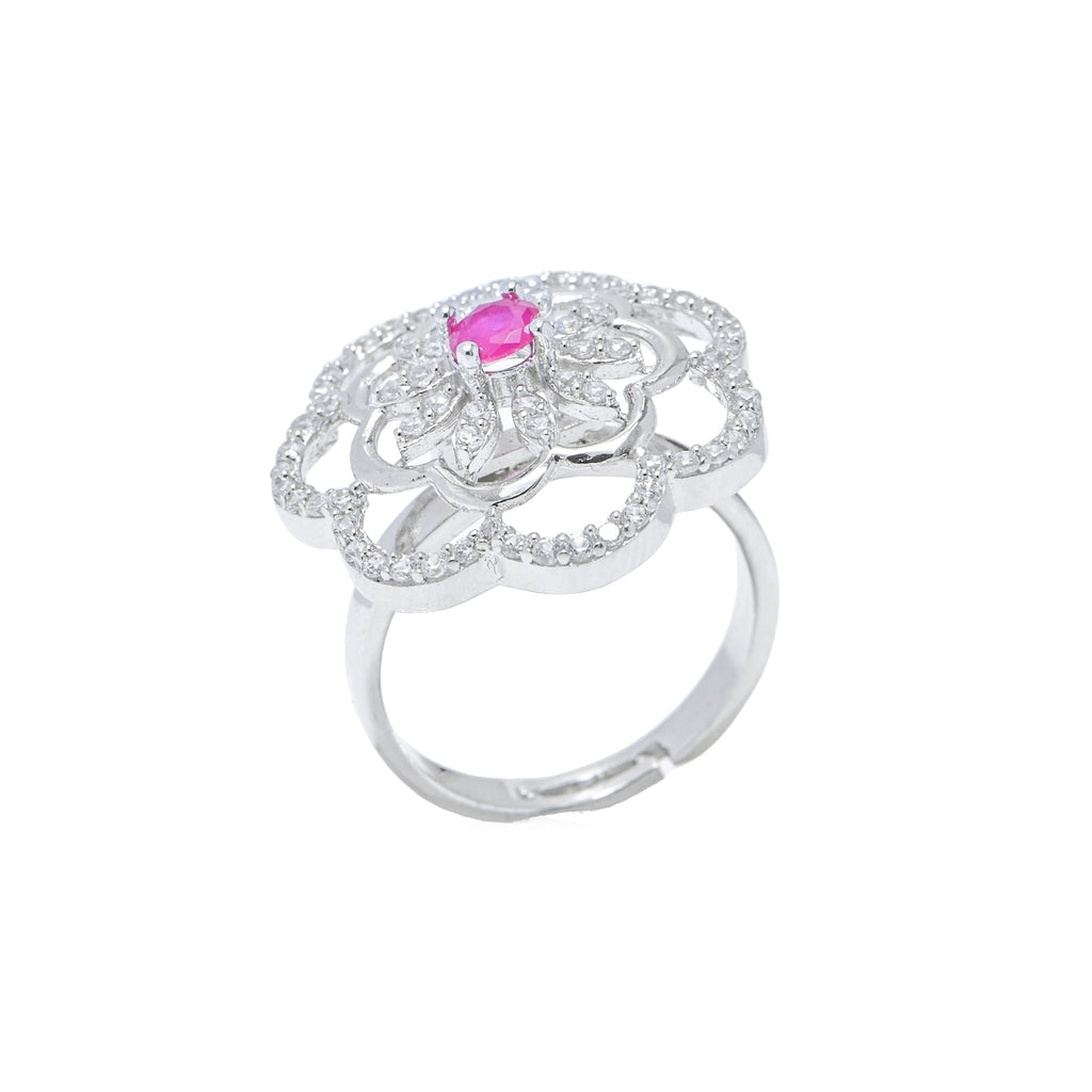 925 Sterling Silver Ring With Cubic Zirconia Stone Round Cut Large Ring for Women Hypoallergenic Wedding Jewelry