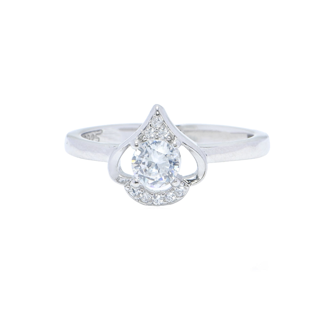 Dainty Sterling Silver Brilliant Cut Cubic Zirconia Ring Sparkling Ring for Bridal