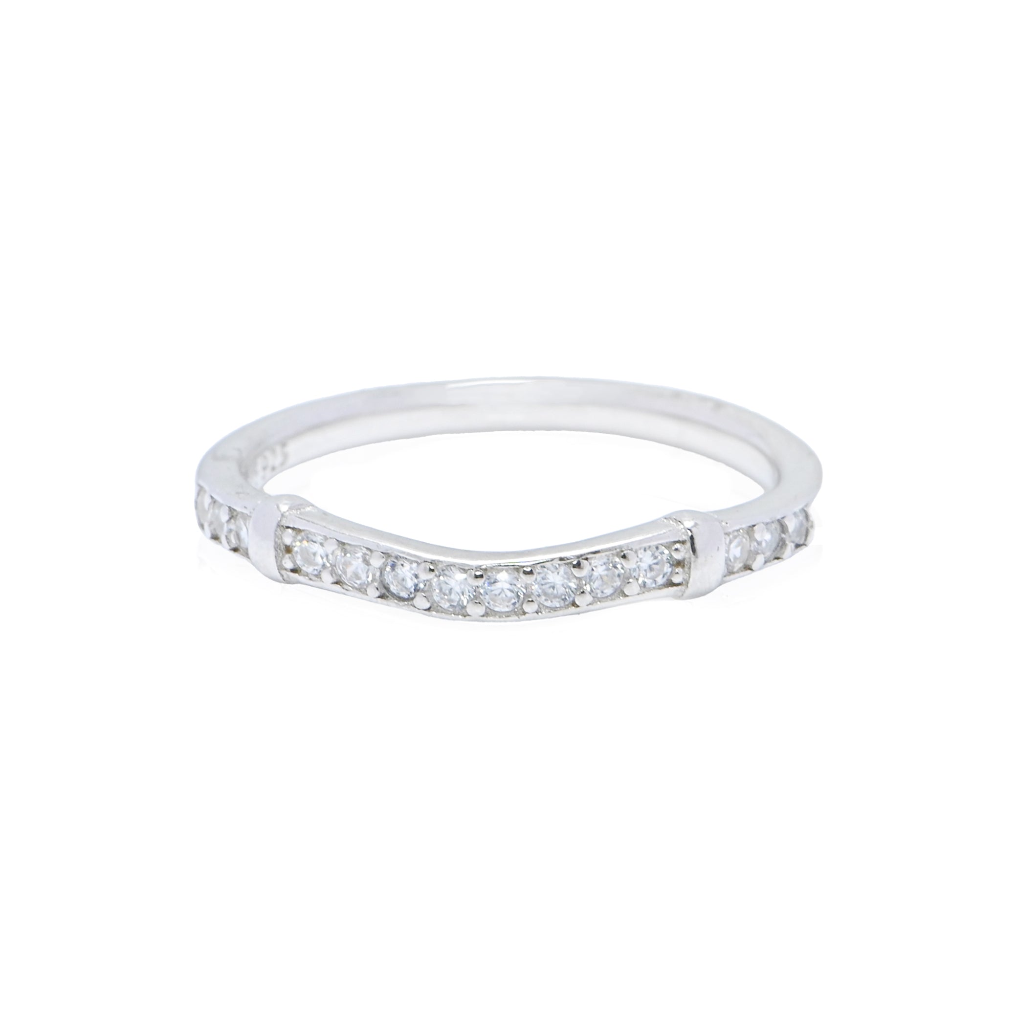 Minimal Sterling Silver Brilliant-Cut CZ Ring Everyday Wear