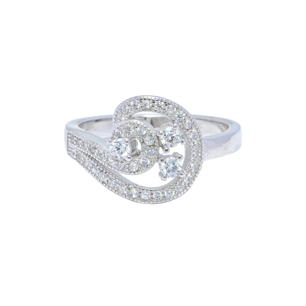 Cubic Zirconia Promise Ring for Women 925 Sterling Silver, Dainty & Modern Stackable Style
