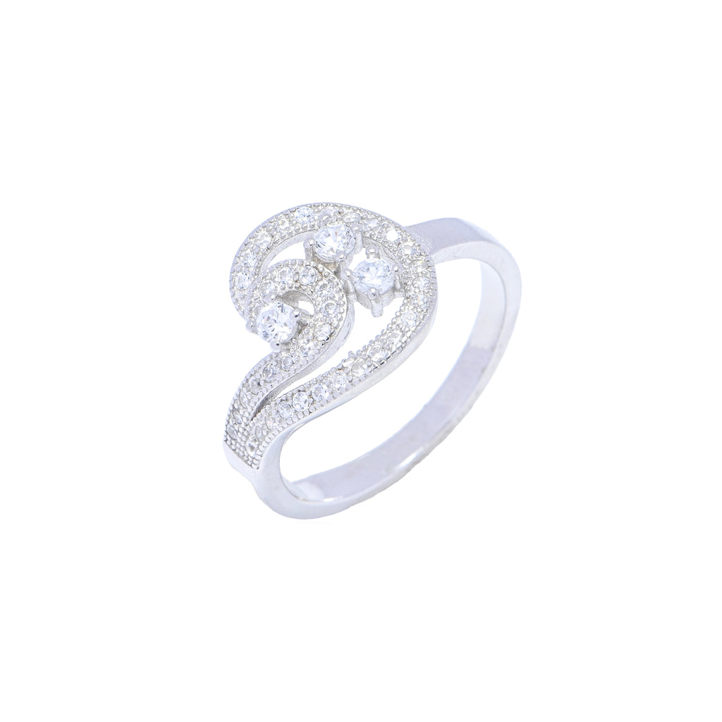 Cubic Zirconia Promise Ring for Women 925 Sterling Silver, Dainty & Modern Stackable Style