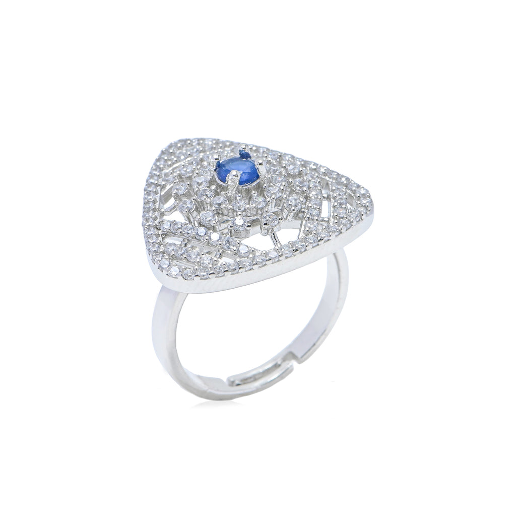 925 Sterling Silver Promise Heart Ring For Her, Triangle-Shaped Cubic Zirconia Ring Engagement Ring Anniversary Ring Valentine'S Day Gift