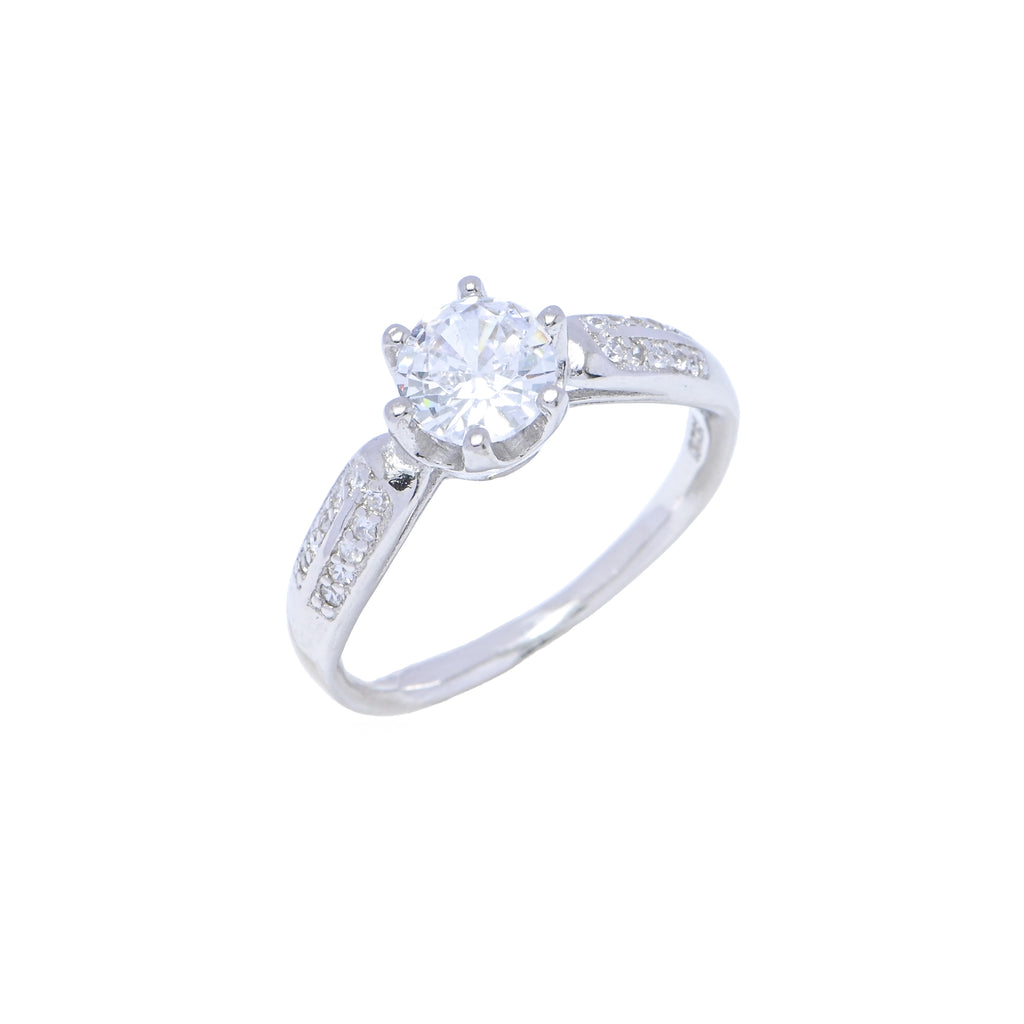 Women’s Sterling Silver Cubic Zirconia Ring Elegant Minimalist Jewelry