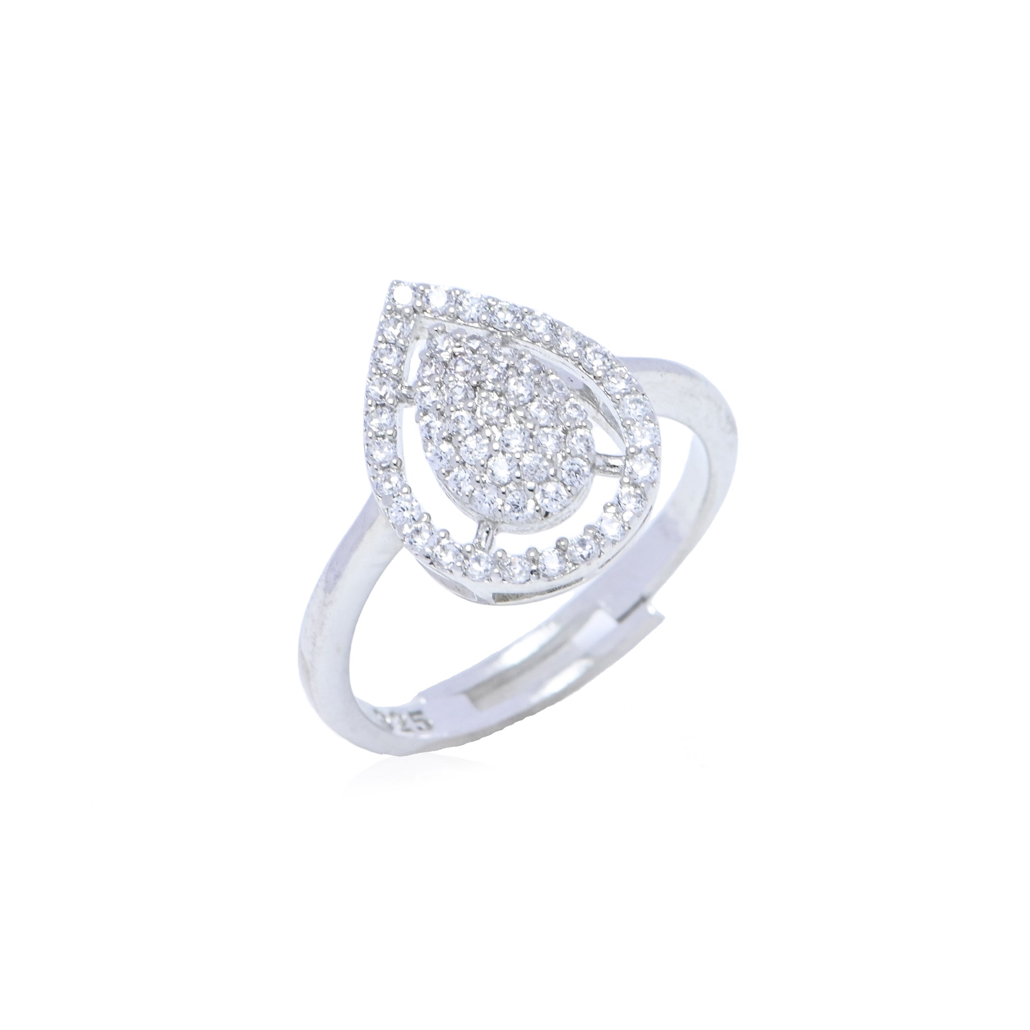 925 Sterling Silver Boho Inspired Cubic Zirconia Ring, Unique CZ Statement Ring for Women, Perfect Gift for Her