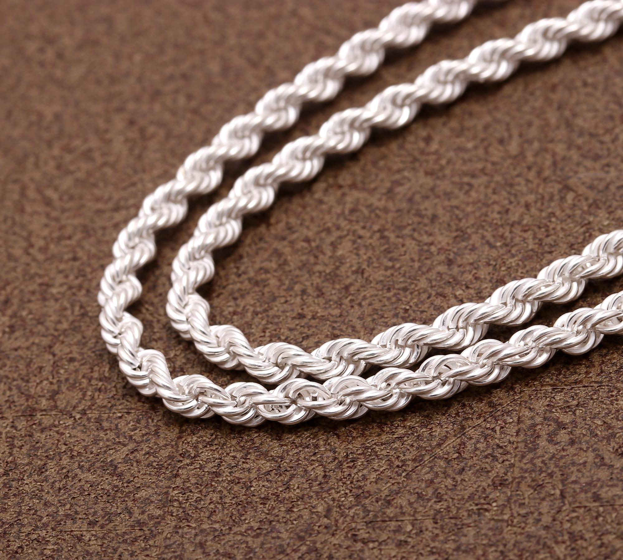 Real 925 Sterling Silver Chain Necklace for Men
