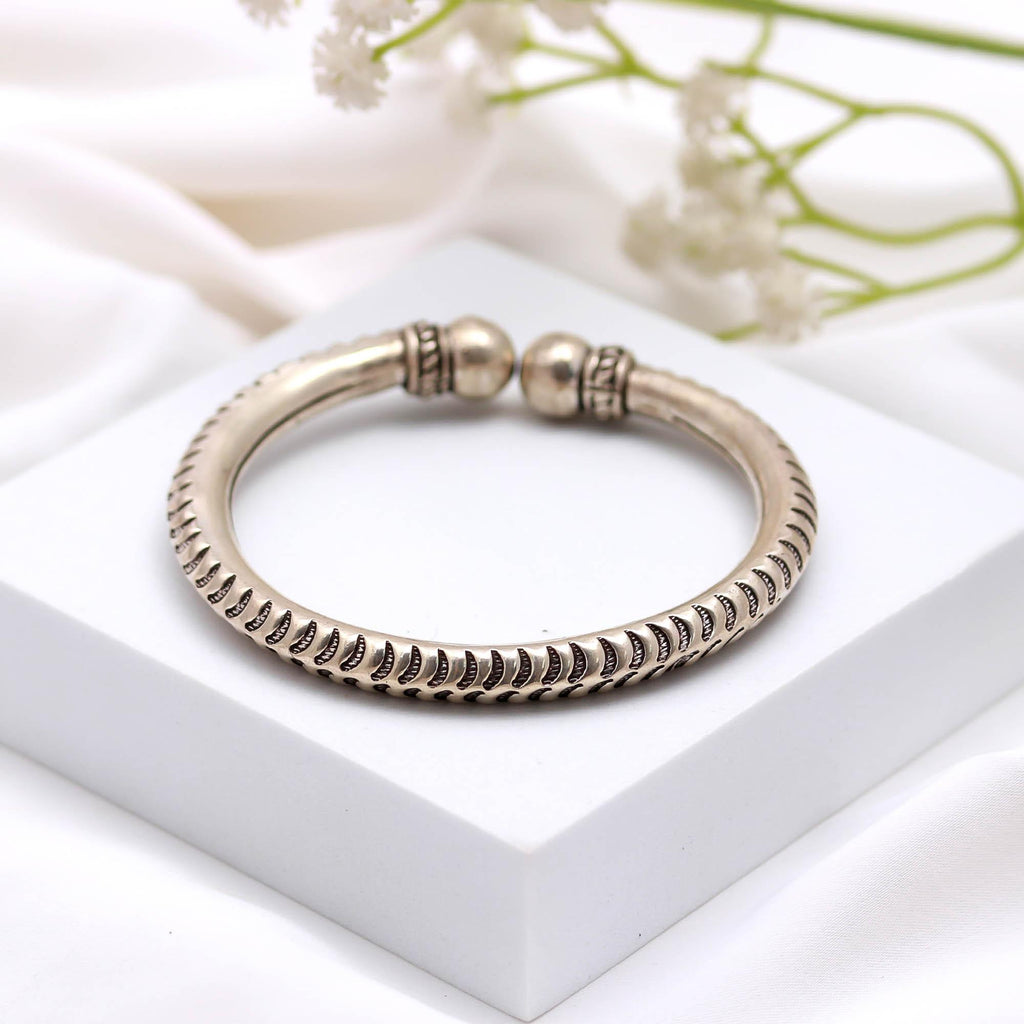 Engraved 925 Sterling Silver Cuff Bangle Handmade Adjustable Bracelet