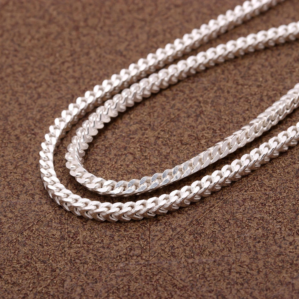 Pure 925 Sterling Silver Women’s Chain Minimalist Silver Fine Jewelry