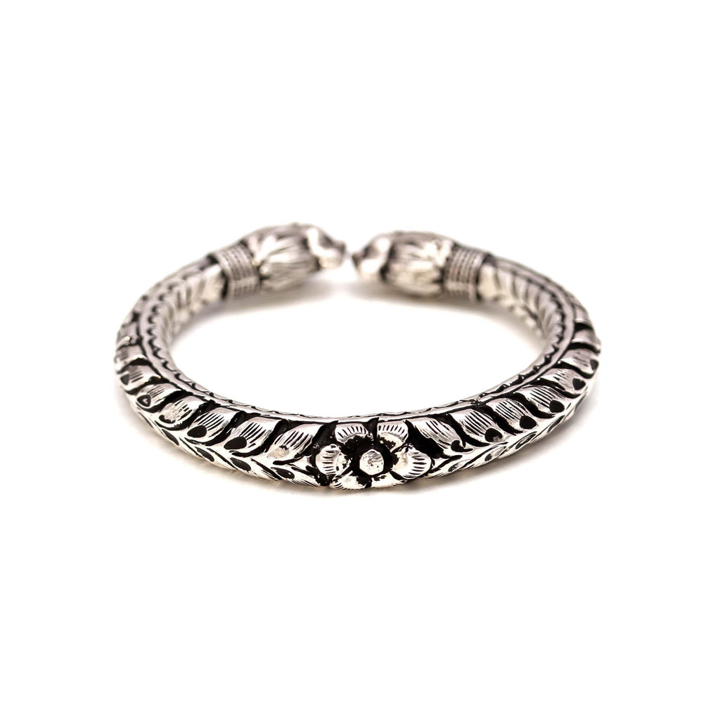 Men's 925 Sterling Silver Cuff Bangle Handmade Adjustable Bracelet