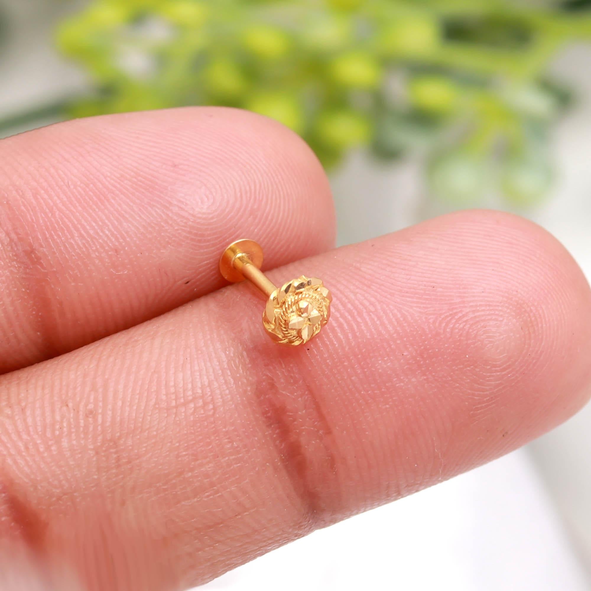18KT Gold Minimal Nose Stud, Elegant Daily Wear