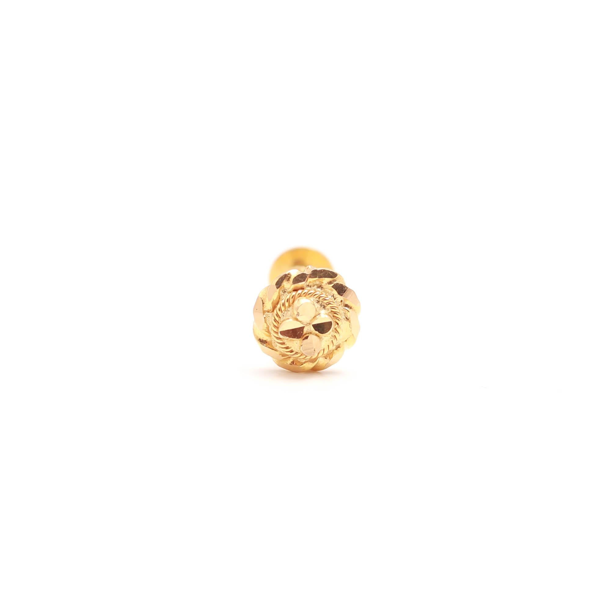 18KT Gold Minimal Nose Stud, Elegant Daily Wear