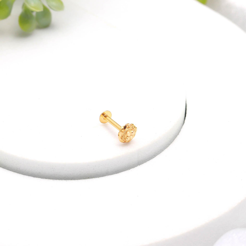 18KT Gold Minimal Nose Stud, Elegant Daily Wear