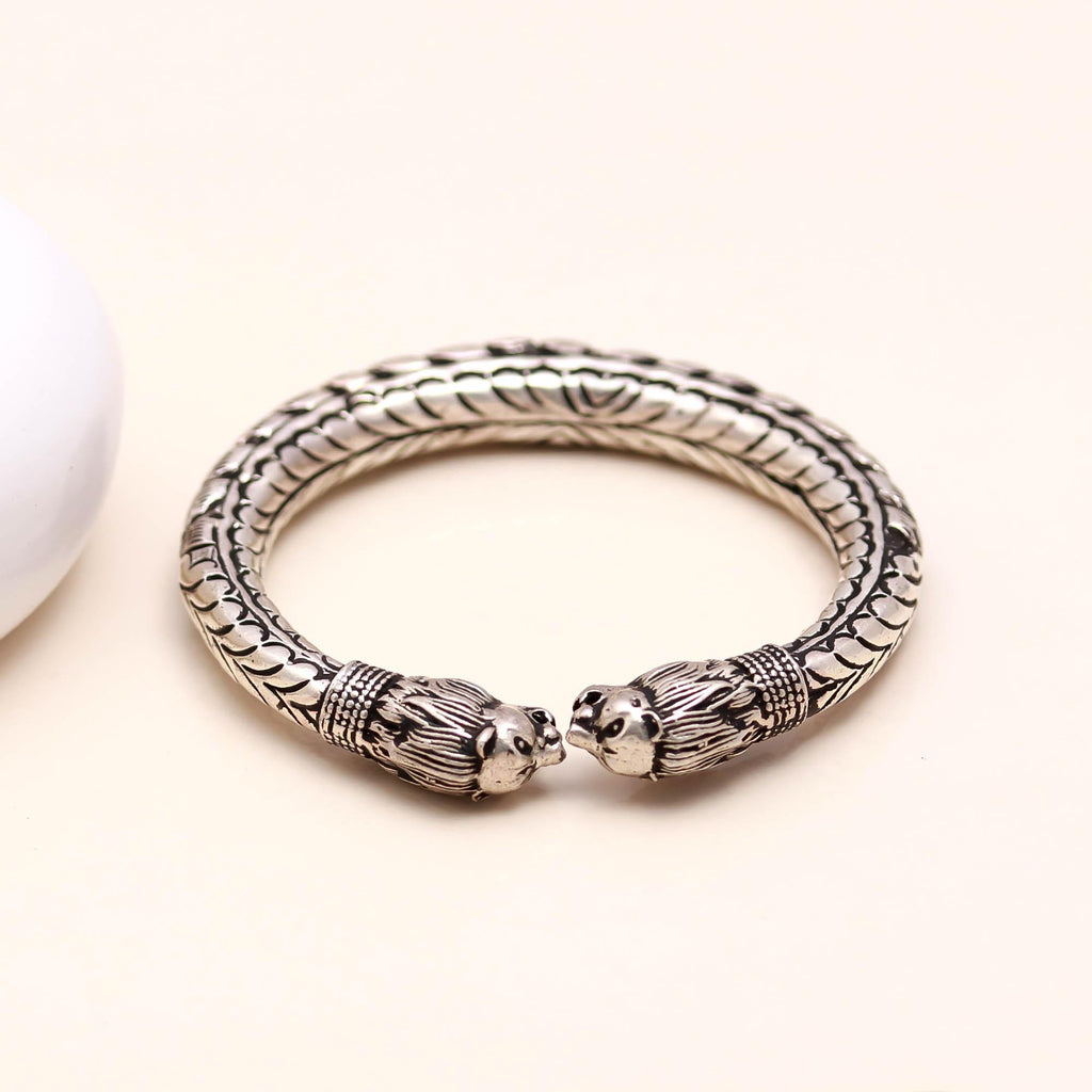 Men's 925 Sterling Silver Cuff Bangle Handmade Adjustable Bracelet