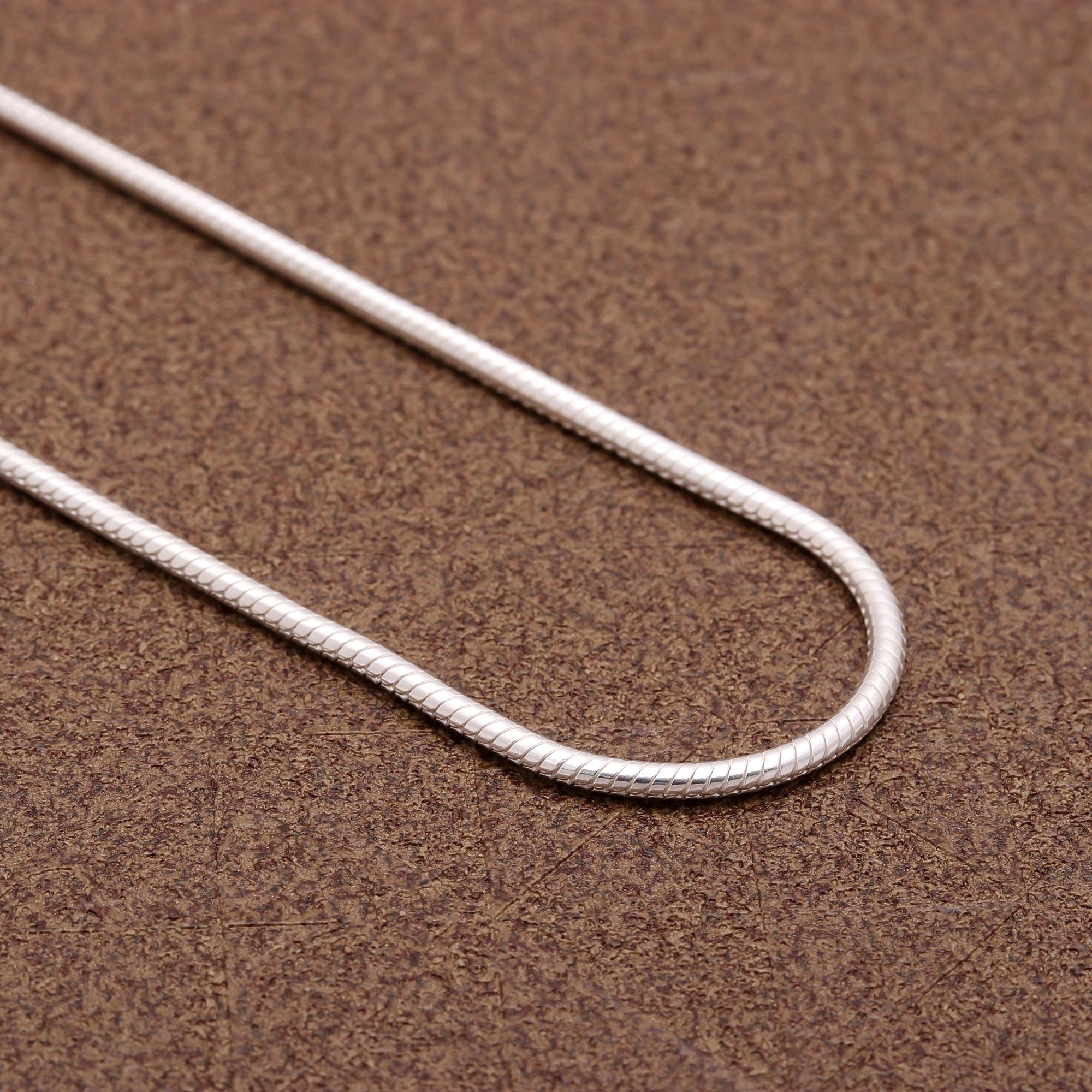 Genuine 925 Sterling Silver Cable Chain Necklace For Women