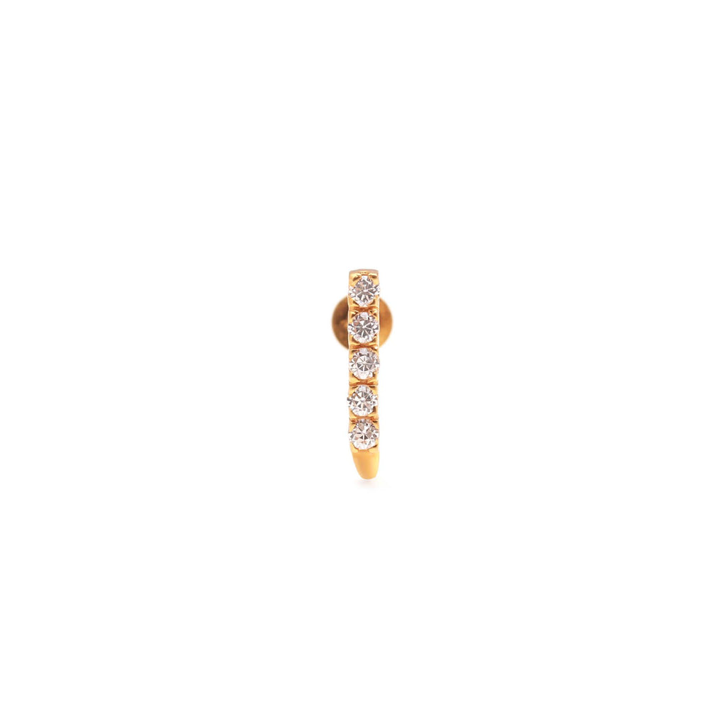 18K Gold CZ Nose Stud | Simple Round Nose Jewelry