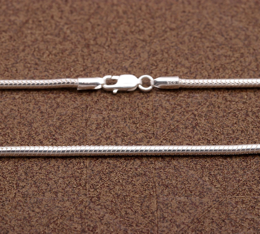 Genuine 925 Sterling Silver Cable Chain Necklace For Women