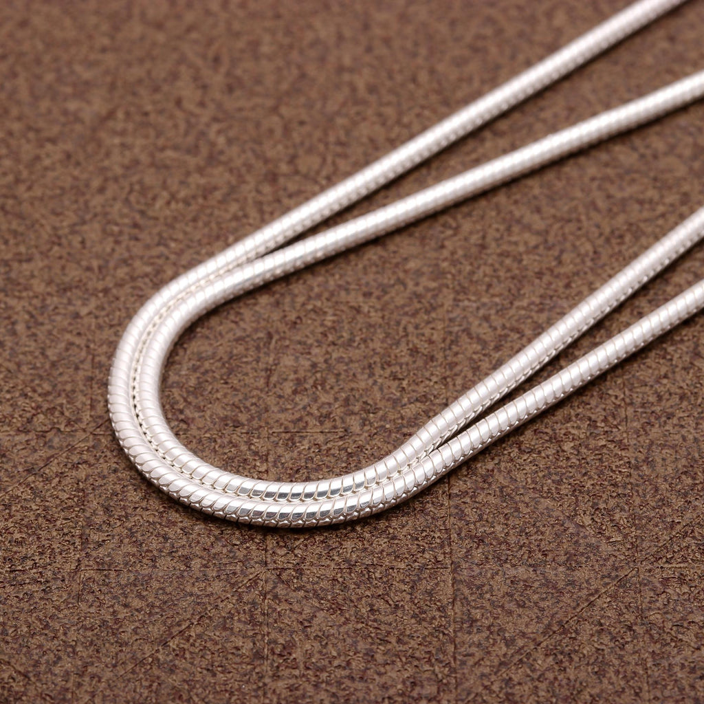 Genuine 925 Sterling Silver Cable Chain Necklace For Women