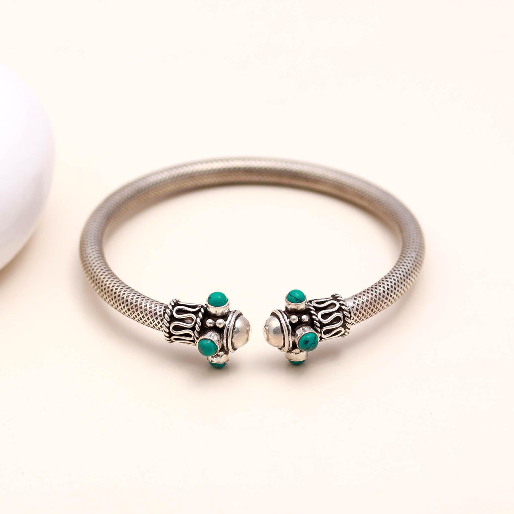 Pure Silver Handmade Cuff Bangle Handmade Adjustable Bracelet Gift for Husband