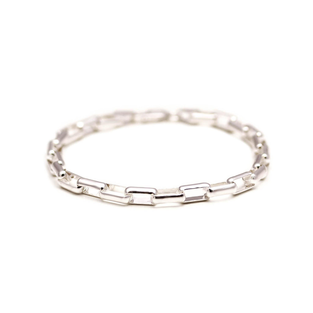 Men's Sterling Silver Box Chain Bracelet Birthday Gift