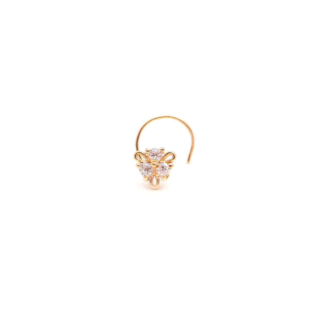 18K Gold CZ Nose Stud | Everyday Nose Pin