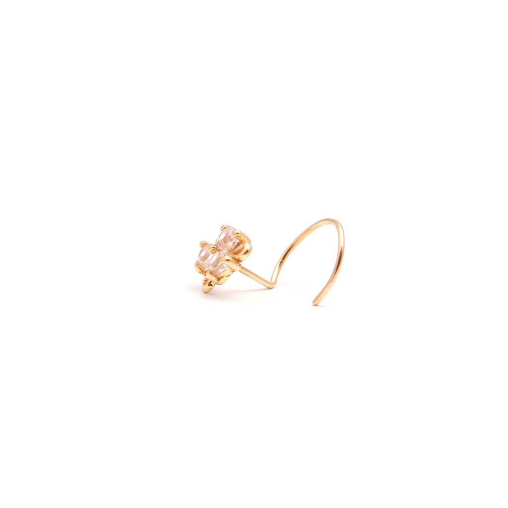 18K Gold CZ Nose Stud | Everyday Nose Pin
