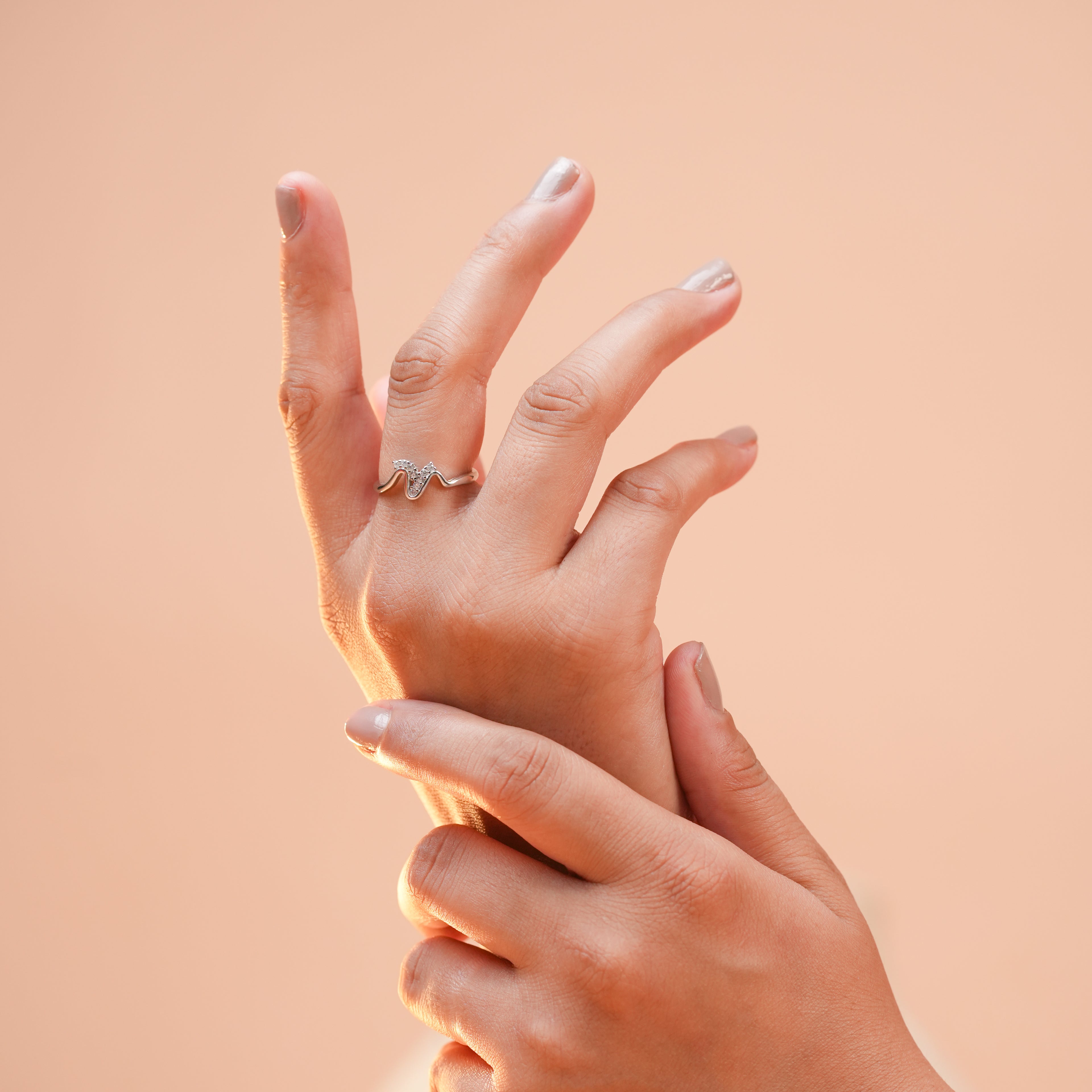 Dainty 925 Sterling Silver Ring – Round Brilliant Cubic Zirconia Statement Jewellery