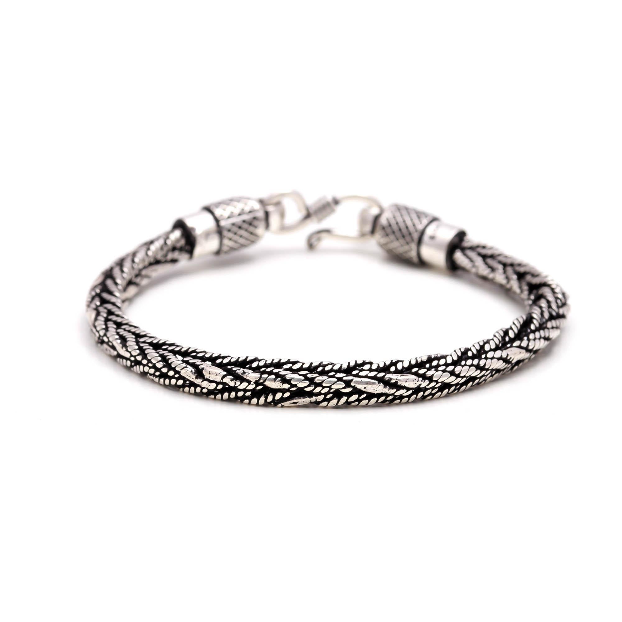 Heavy Weave Chain Bracelet for Men 925 Sterling Silver Jewellery