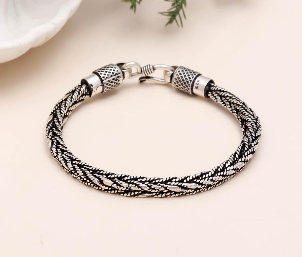 Heavy Weave Chain Bracelet for Men 925 Sterling Silver Jewellery