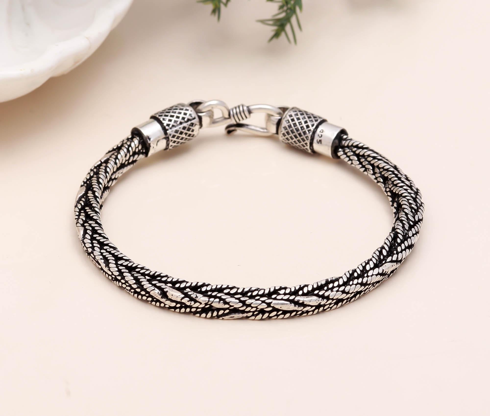 Heavy Weave Chain Bracelet for Men 925 Sterling Silver Jewellery
