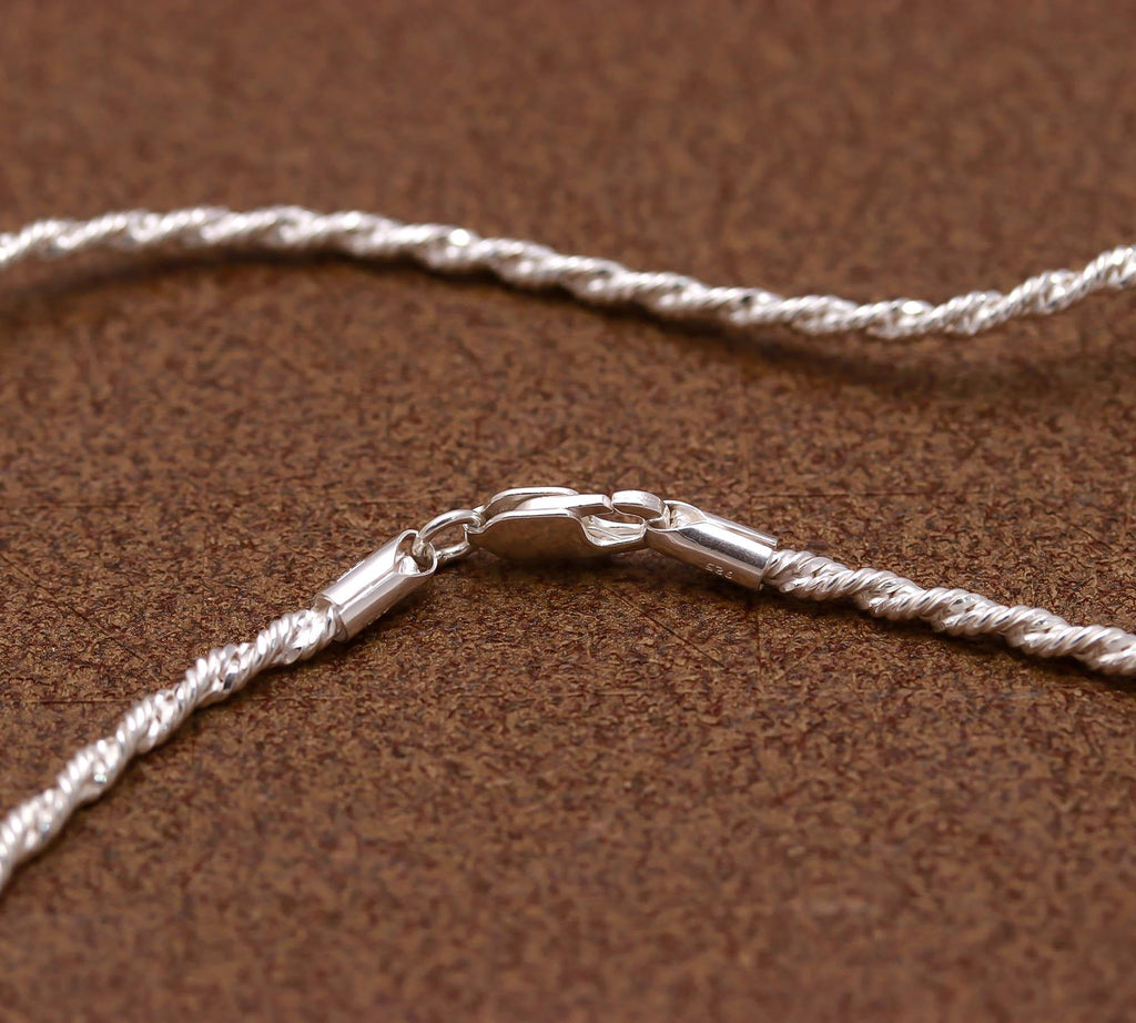 Pure 925 Silver Chain Necklace – Elegant & Timeless Design