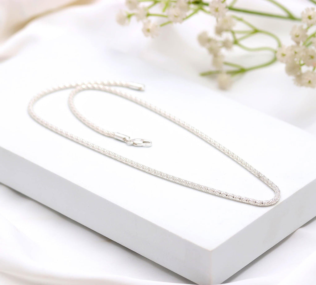 Unisex 925 Silver Chain Necklace – Modern Classic Design