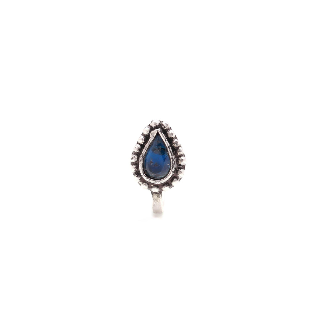Tear Drop CZ Nose Ring | 925 Sterling Silver Turkish Design