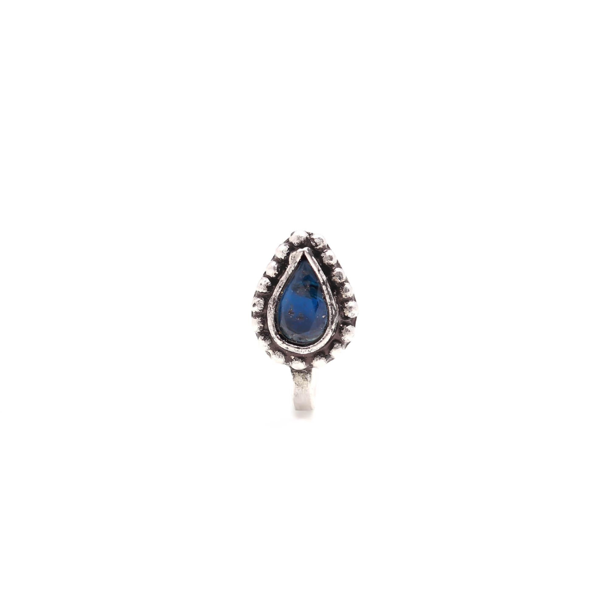 Tear Drop CZ Nose Ring | 925 Sterling Silver Turkish Design