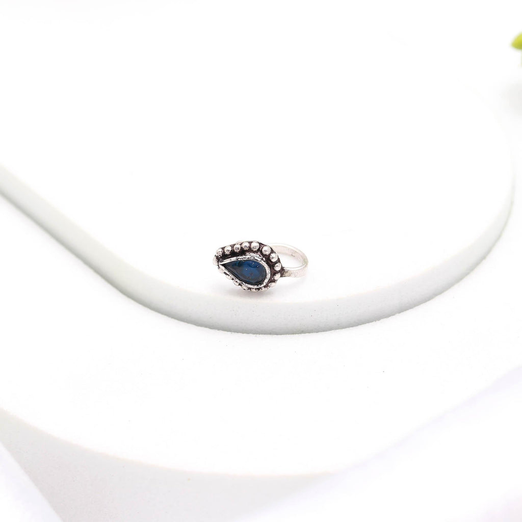 Tear Drop CZ Nose Ring | 925 Sterling Silver Turkish Design