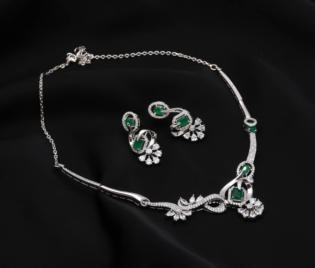 Women’s CZ Necklace & Matching Earrings Statement Jewellery Perfect Gift Set