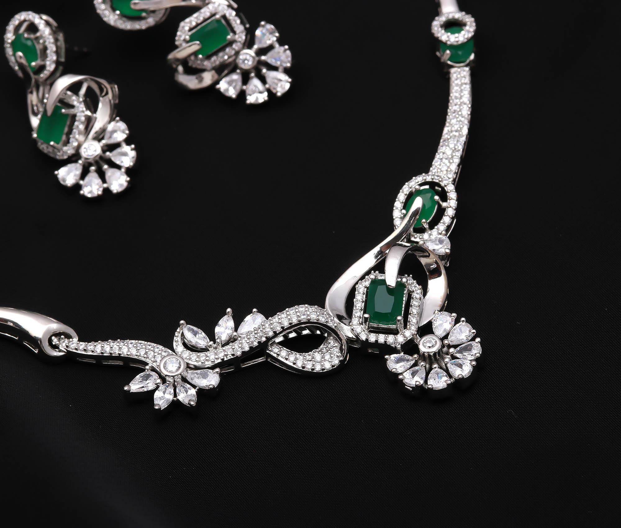 Women’s CZ Necklace & Matching Earrings Statement Jewellery Perfect Gift Set