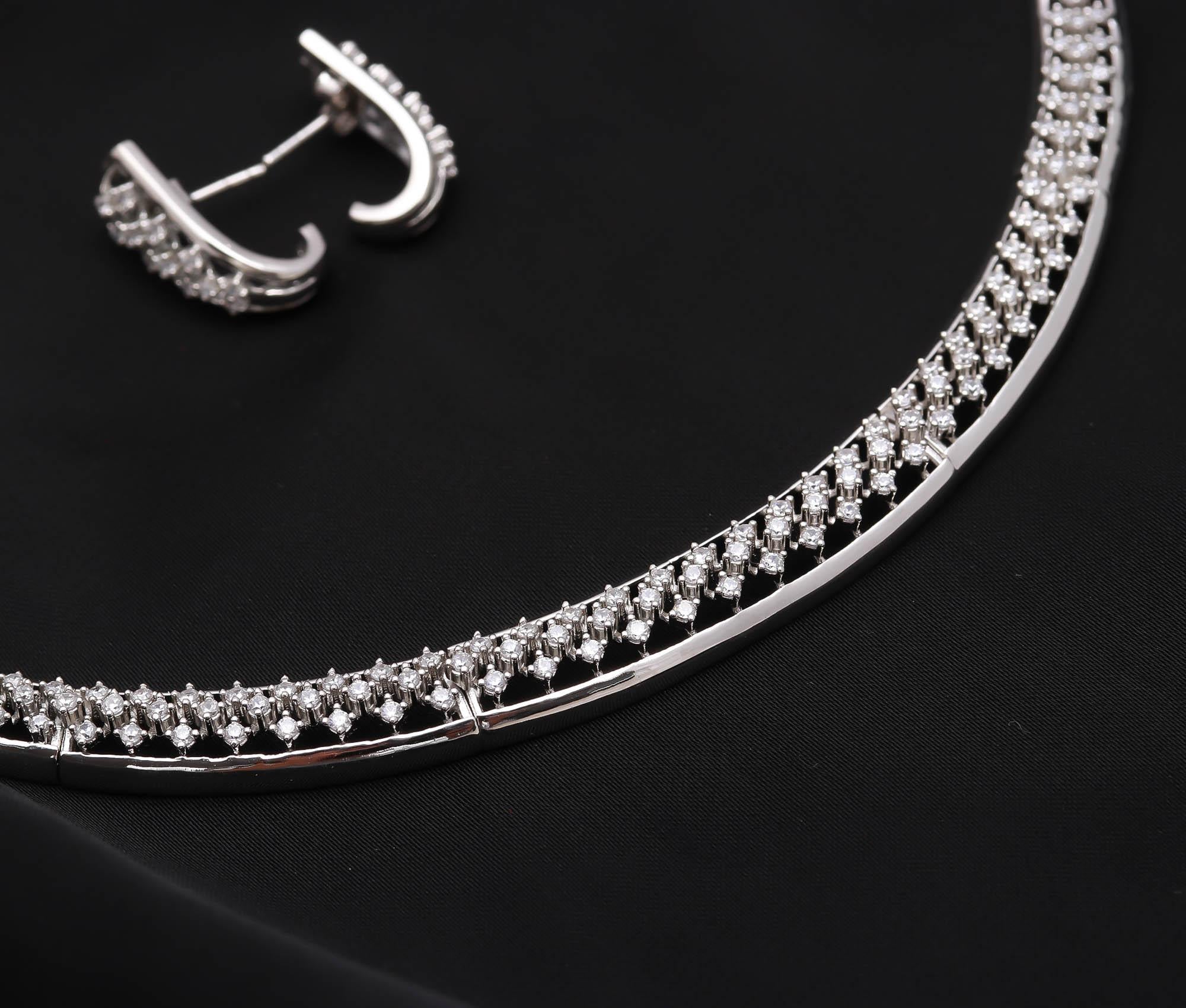 925 Sterling Silver CZ Necklace with Matching Earrings – Round Brilliant Cut