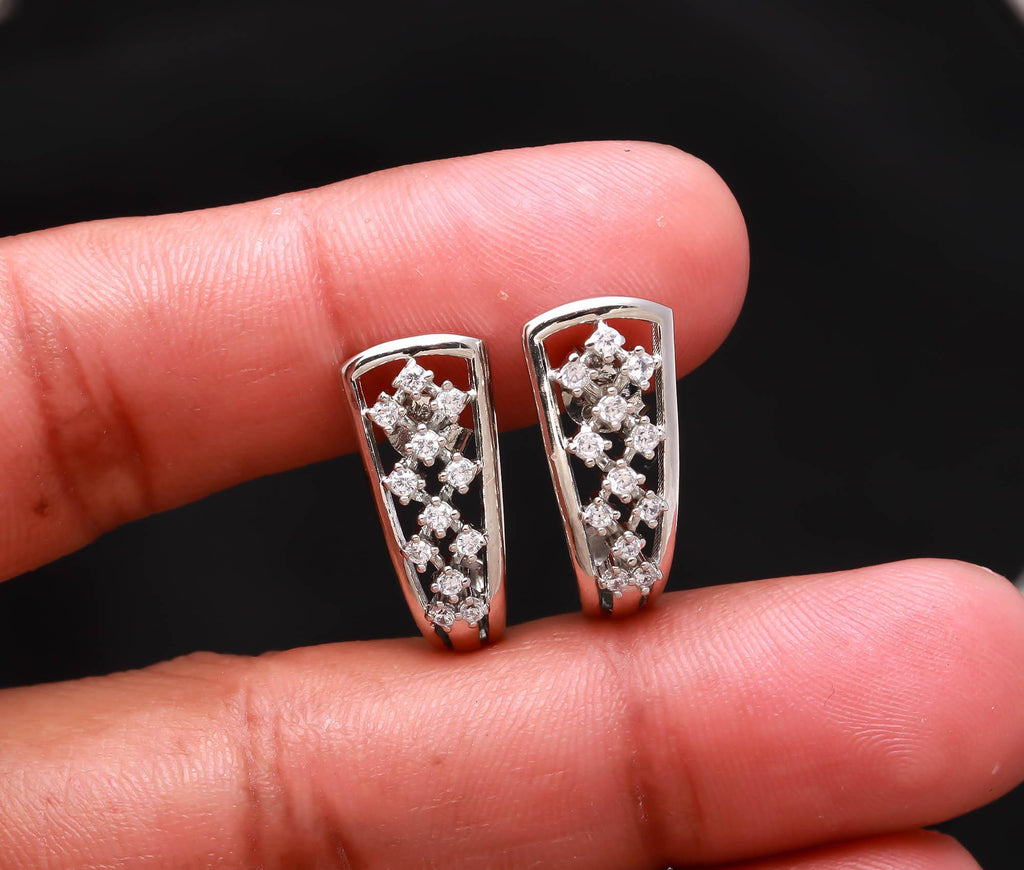 925 Sterling Silver CZ Necklace with Matching Earrings – Round Brilliant Cut