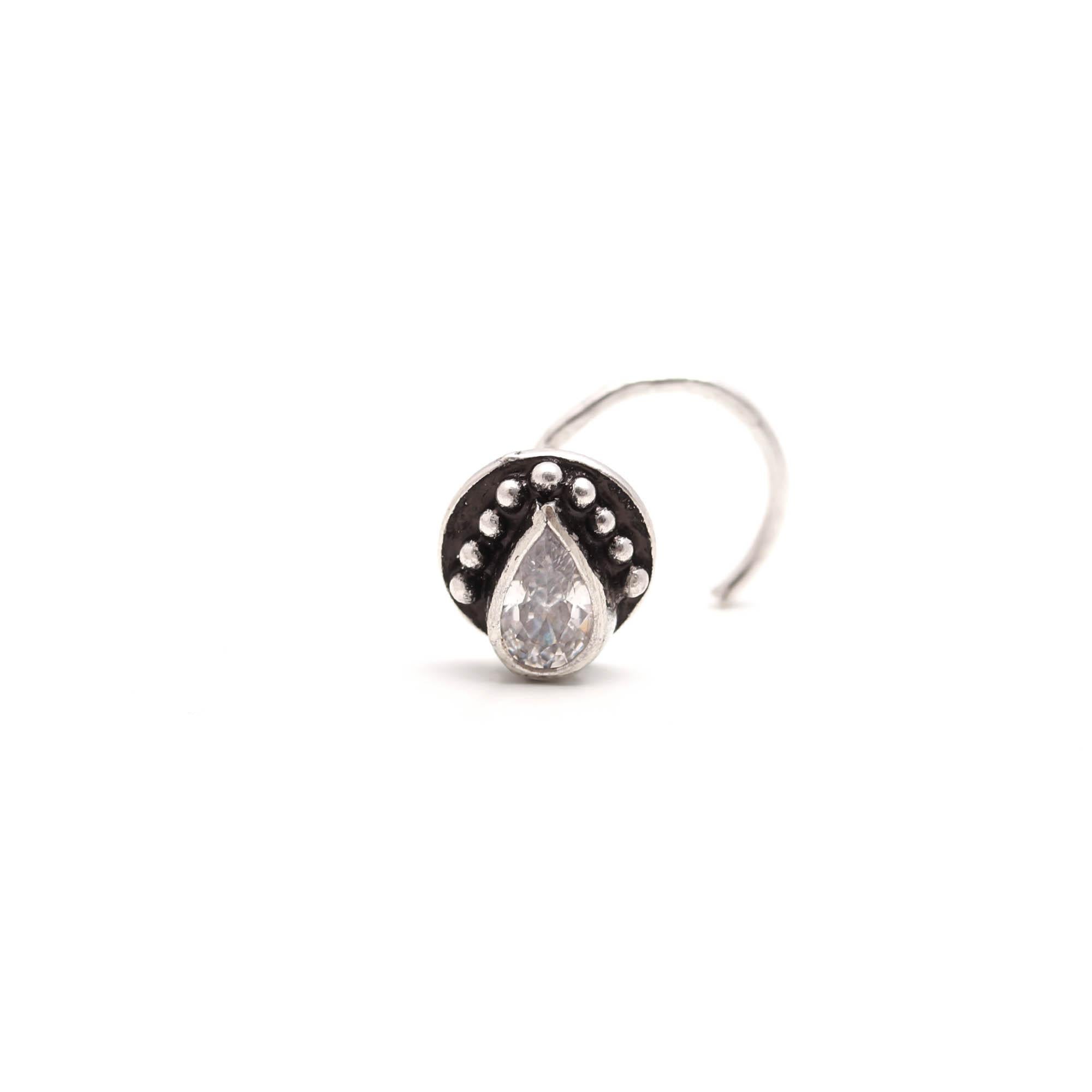 Brilliant Round CZ Nose Pin – 925 Sterling Silver Everyday Wear