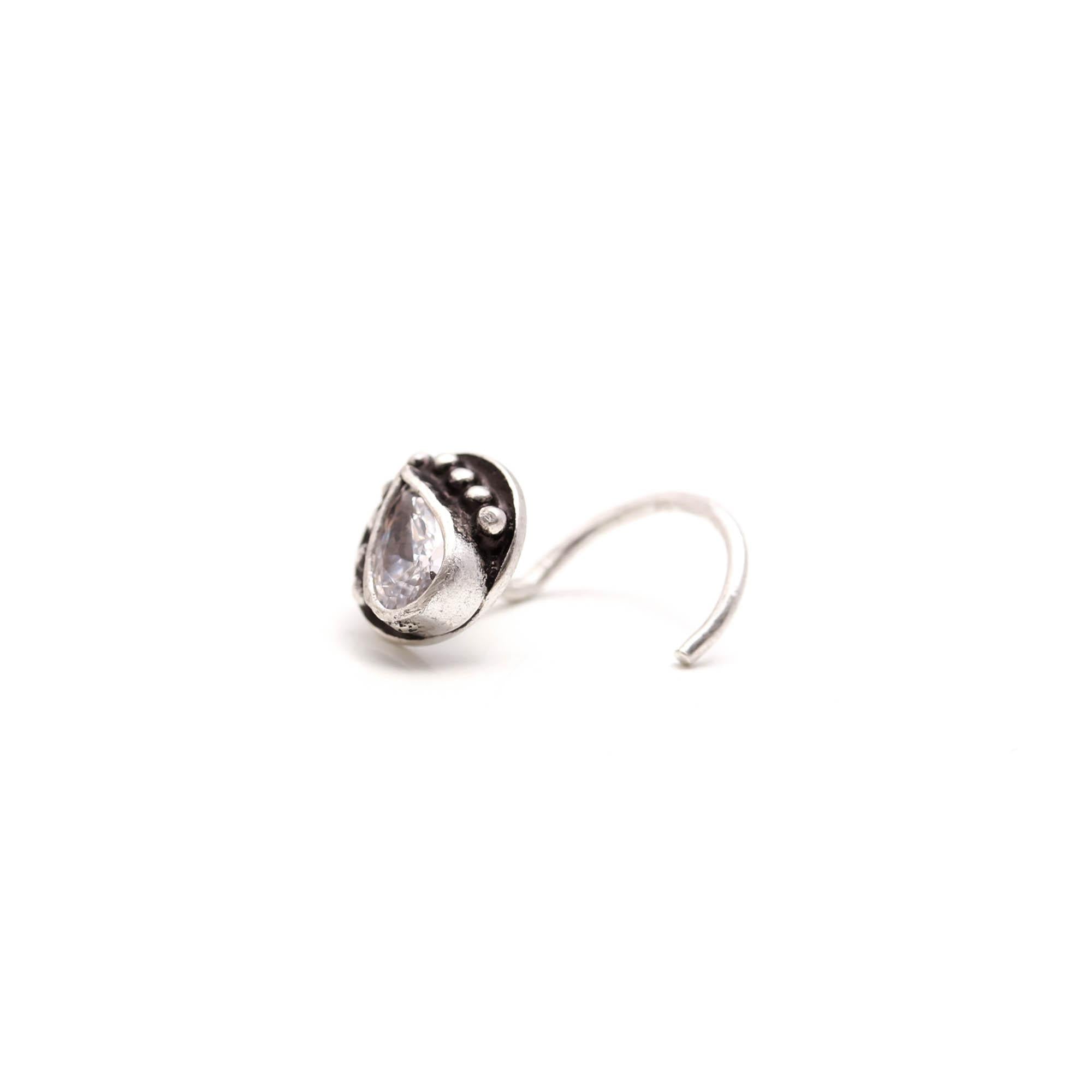 Brilliant Round CZ Nose Pin – 925 Sterling Silver Everyday Wear