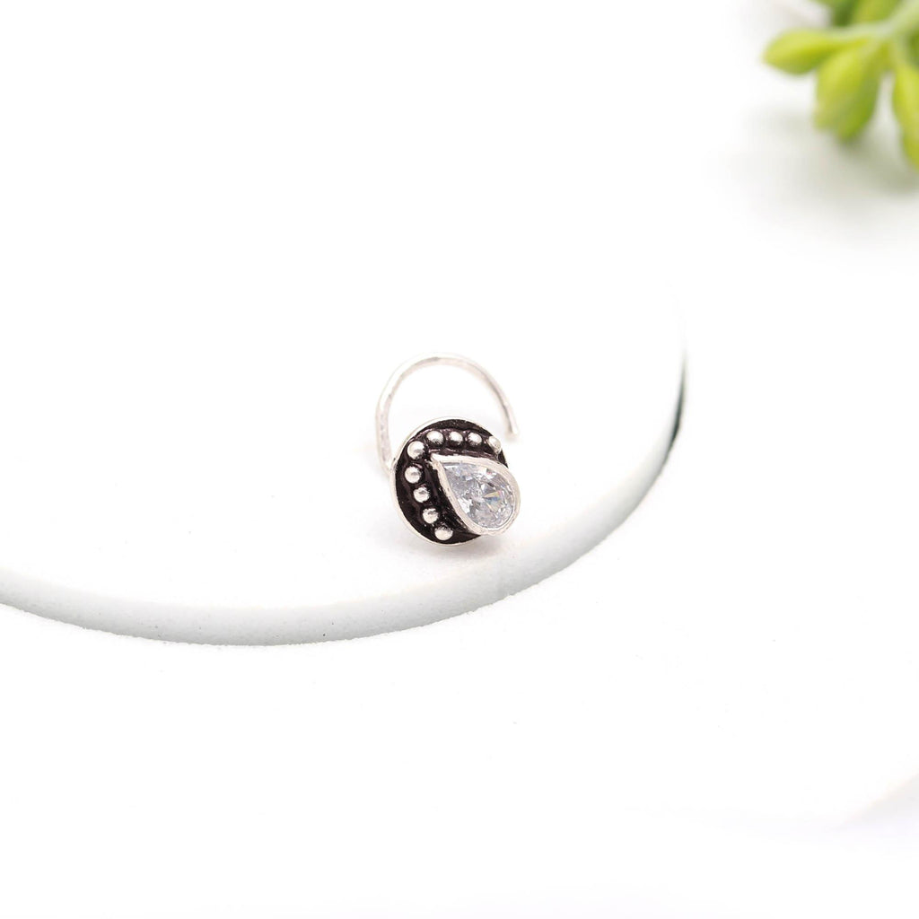 Brilliant Round CZ Nose Pin – 925 Sterling Silver Everyday Wear