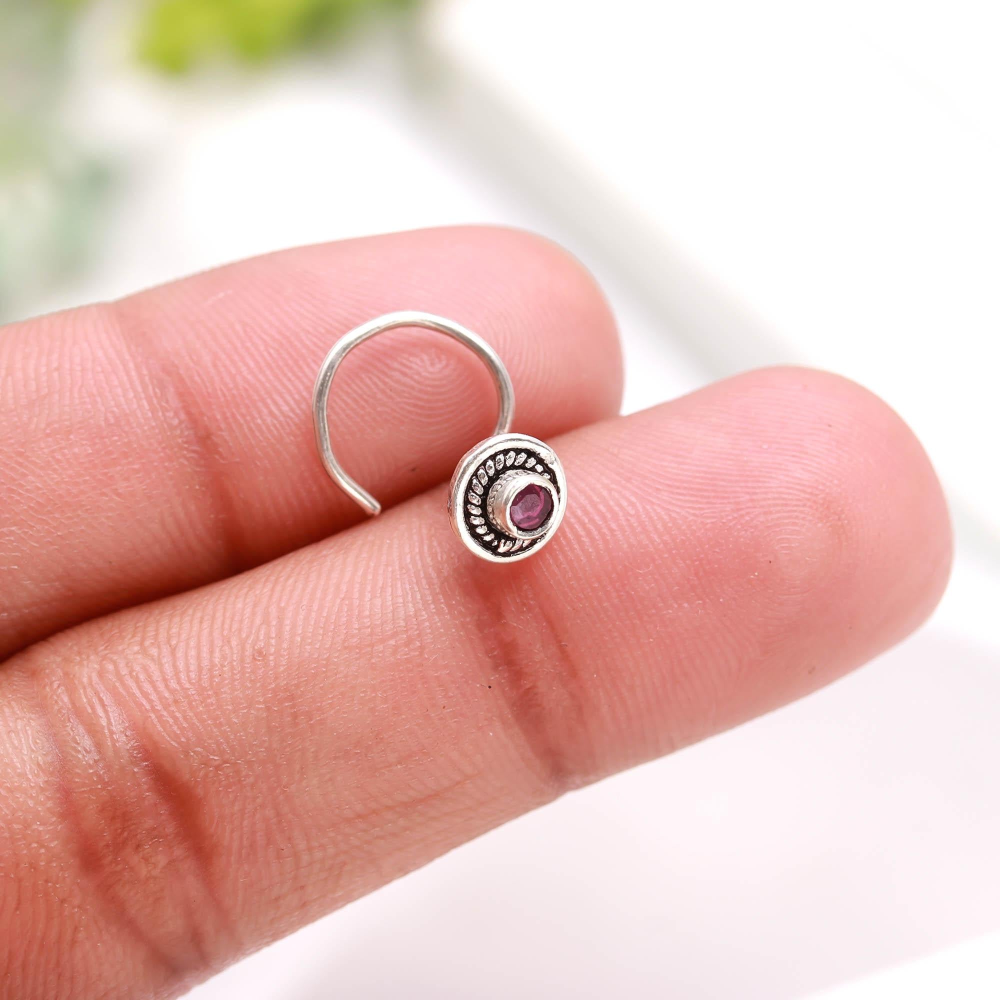 Brilliant Round CZ Nose Pin – Sterling Silver Gift for Her